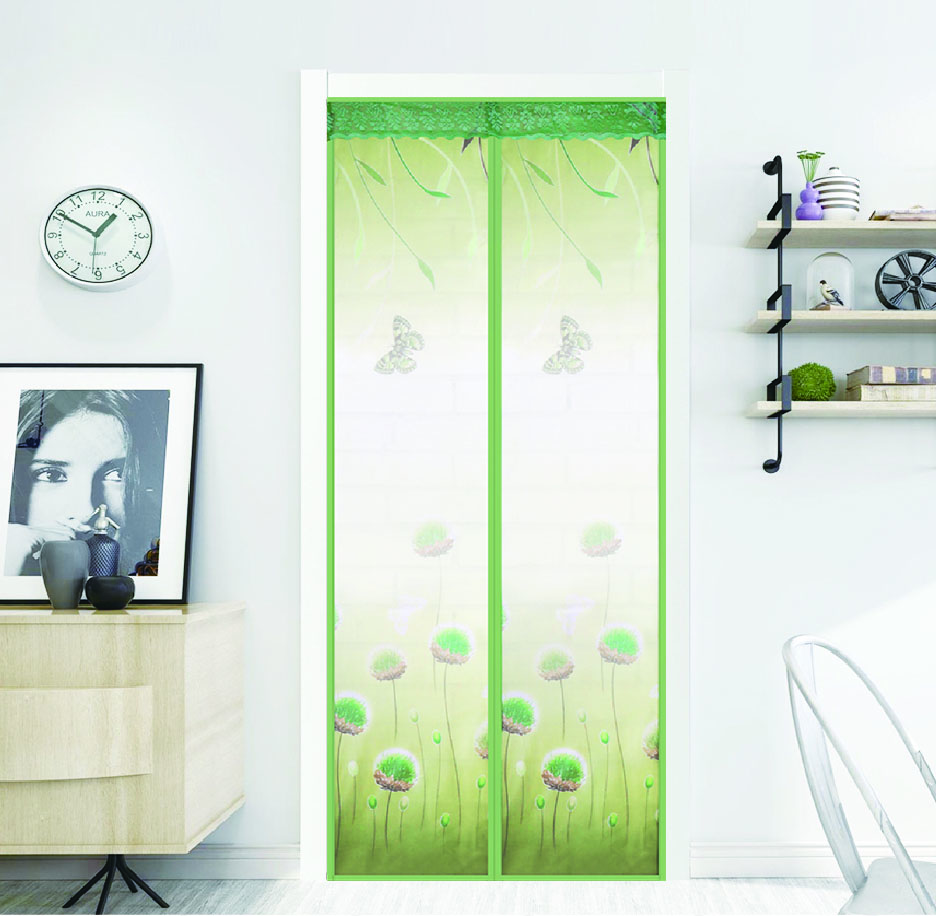 folding antimosquito net sliding screen doors to prevent bugs and mosquitos Butterfly Green